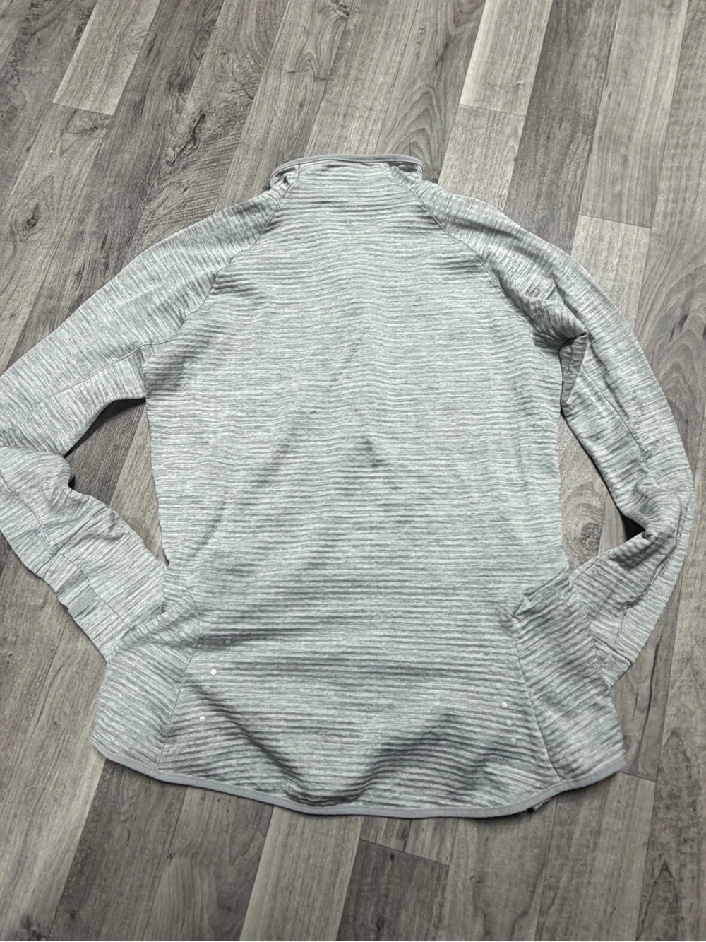 Nike Light Gray Heathered Long Sleeve Half-Zip Top